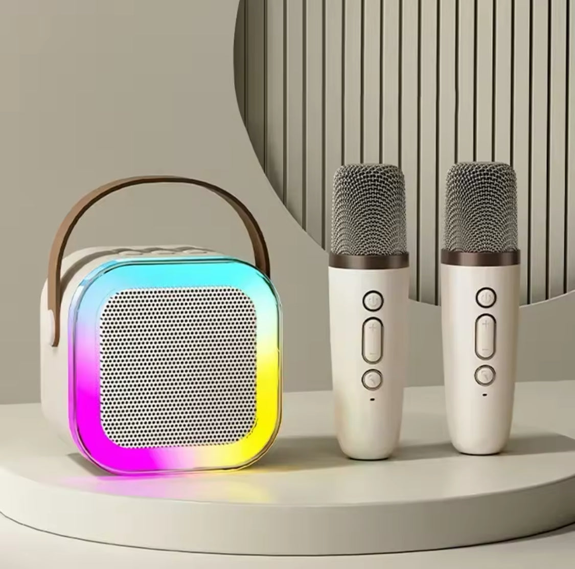 Mini Karaoke Bluetooth Speaker, Wireless Bluetooth Speaker, Portable Bluetooth Speaker, Party LED Lights Wireless Speaker Mini Karaoke Bluetooth Speaker, Wireless Bluetooth Speaker, Portable Bluetooth Speaker, Party LED Lights Wireless Speaker